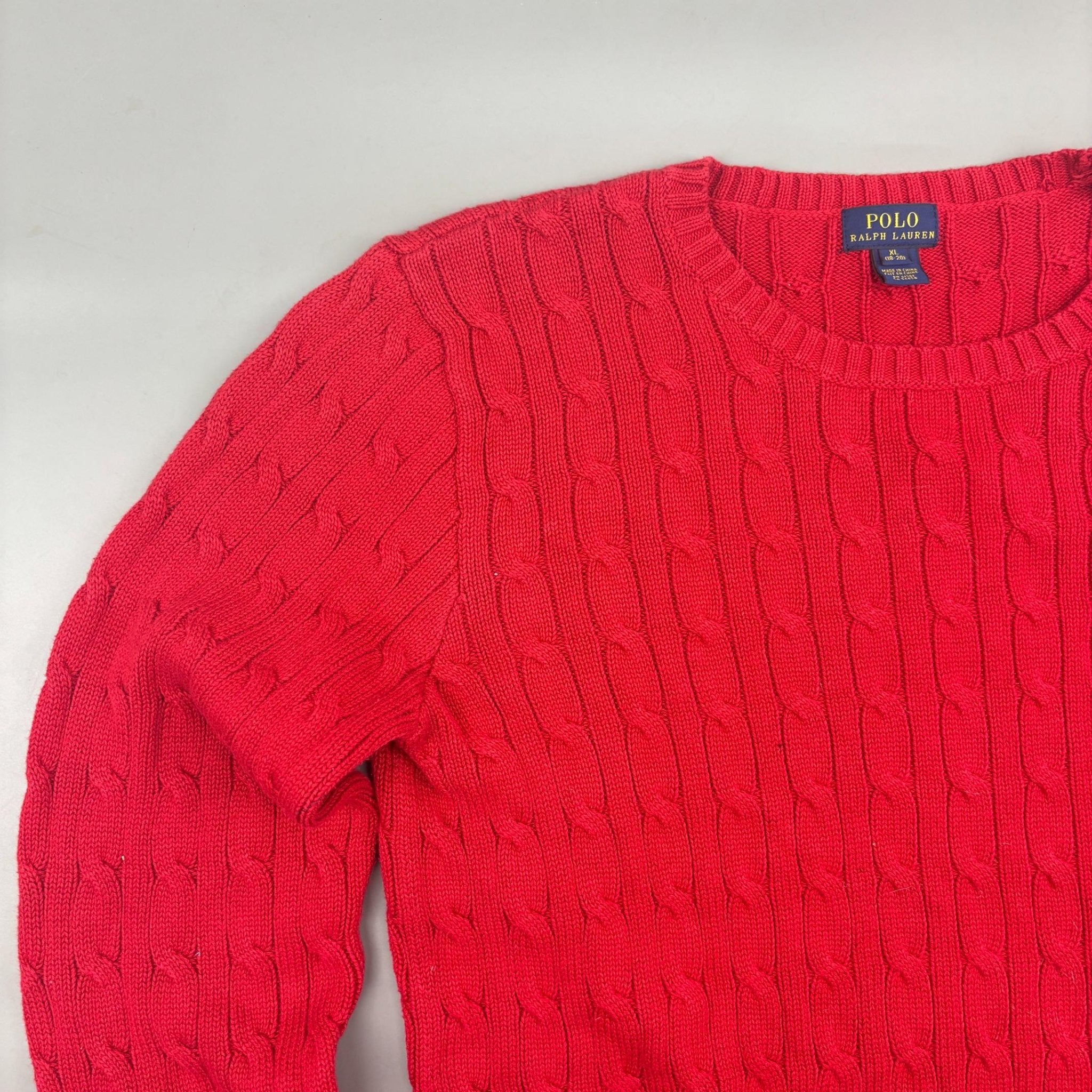 Red Ralph Lauren Knitted Sweater - Boys XL - Very Good - Revaleur