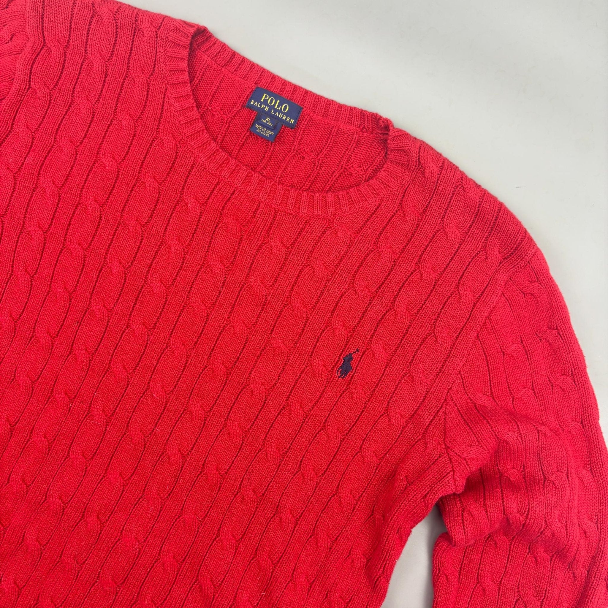 Red Ralph Lauren Knitted Sweater - Boys XL - Very Good - Revaleur