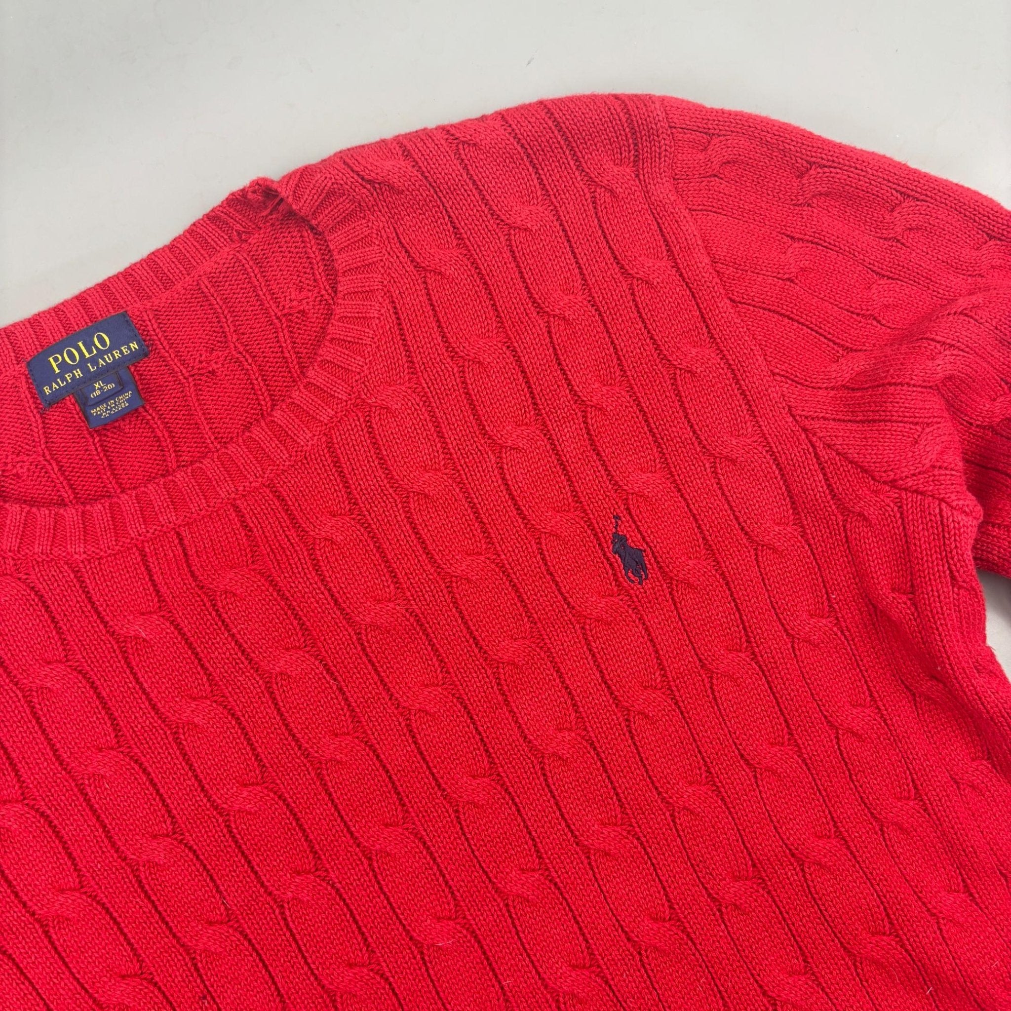 Red Ralph Lauren Knitted Sweater - Boys XL - Very Good - Revaleur