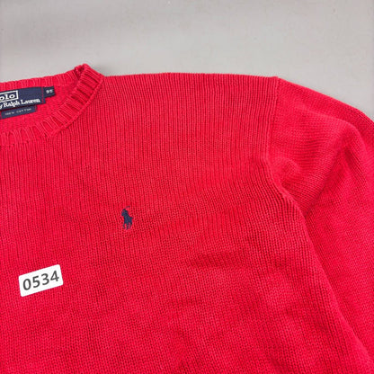 Red Ralph Lauren Knitted Sweater - L - Very Good - Revaleur