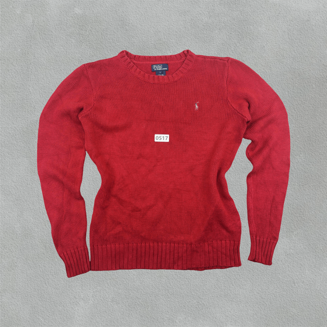Red Ralph Lauren Knitted Sweater - L - Very Good - Revaleur