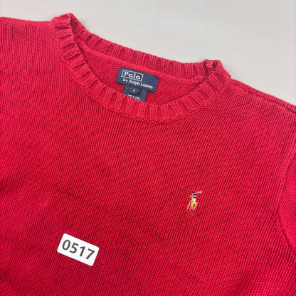 Red Ralph Lauren Knitted Sweater - L - Very Good - Revaleur