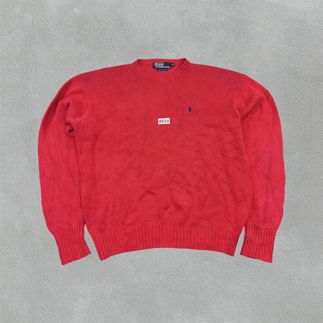 Red Ralph Lauren Knitted Sweater - L - Very Good - Revaleur