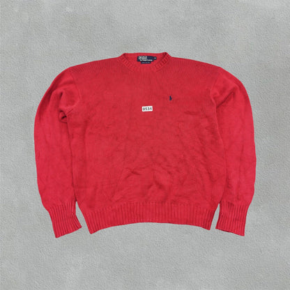 Red Ralph Lauren Knitted Sweater - L - Very Good - Revaleur