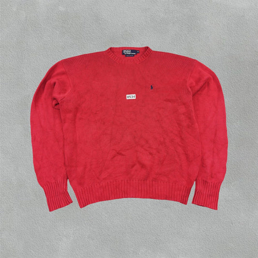 Red Ralph Lauren Knitted Sweater - L - Very Good - Revaleur