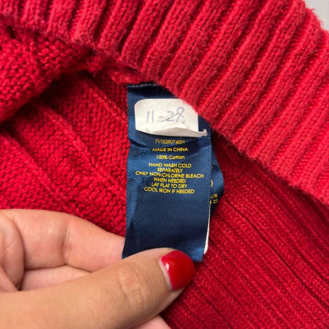 Red Ralph Lauren Knitted Sweater - M - New, Never Worn - Revaleur