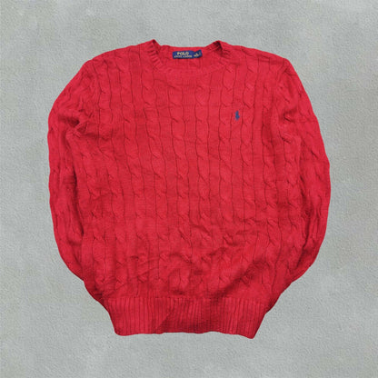 Red Ralph Lauren Knitted Sweater - M - New, Never Worn - Revaleur