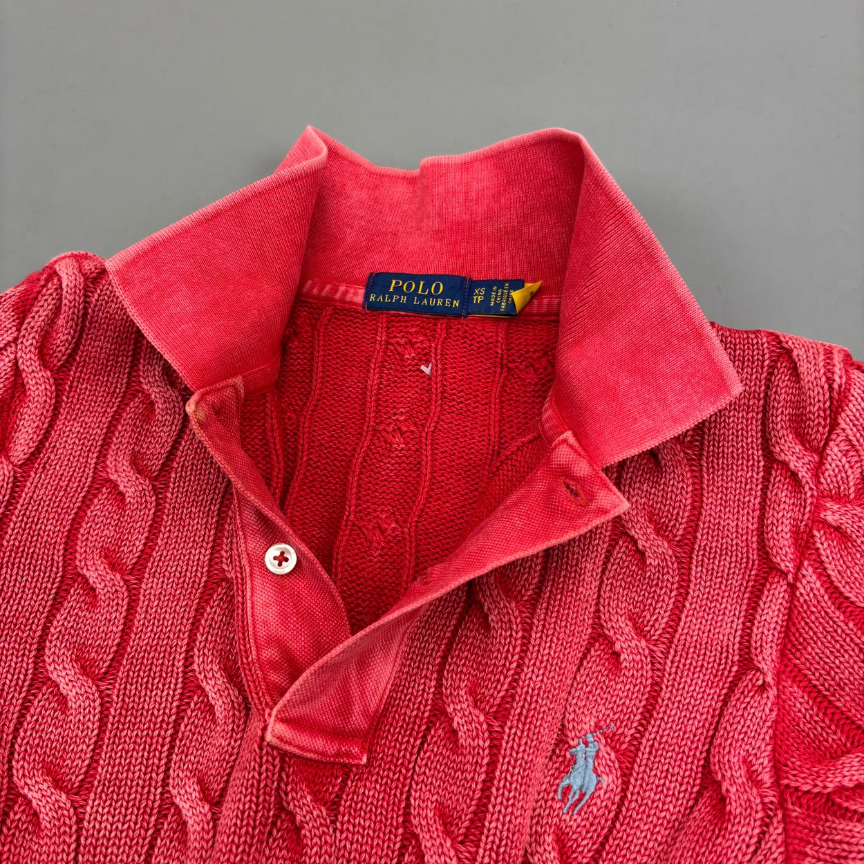 Red Ralph Lauren Knitted T-Shirt - Women XS - Very Good - Revaleur