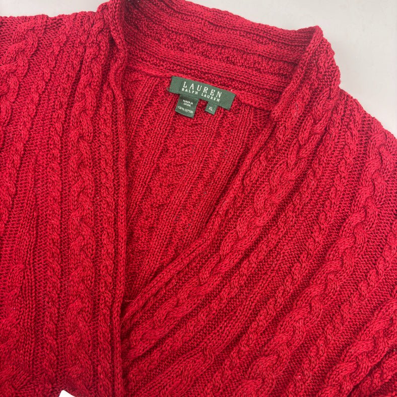 Red Ralph Lauren V - neck Sweater - Women XL - Very Good - Revaleur