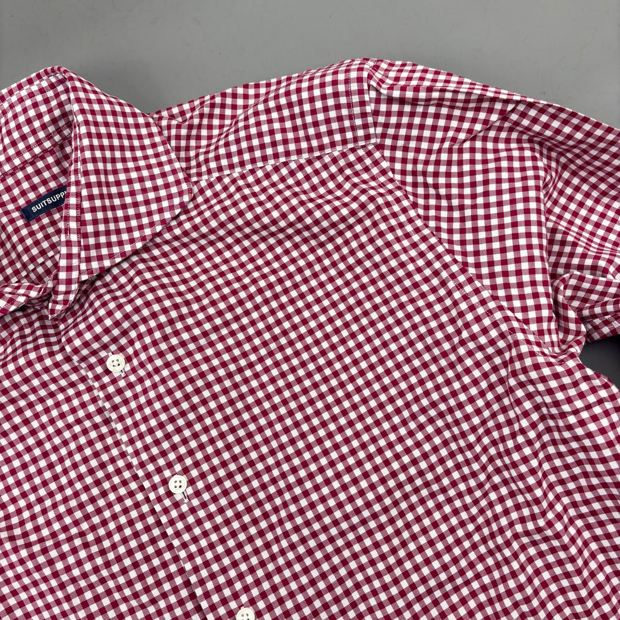 Red/White Suitsupply Shirt - Men 39 - Very Good - Revaleur