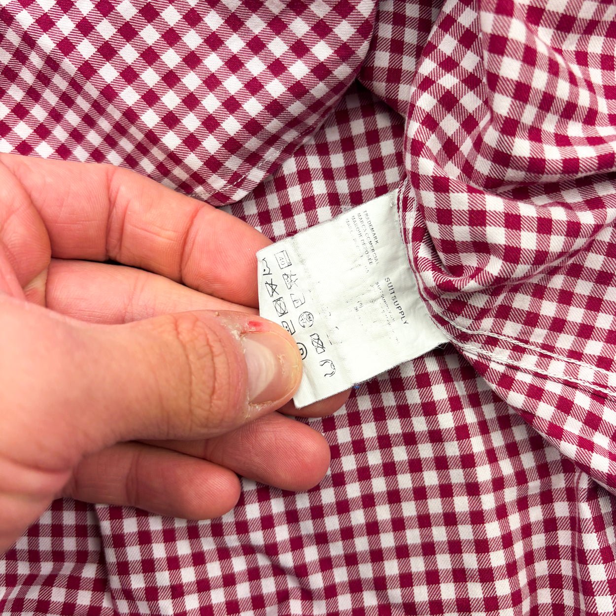 Red/White Suitsupply Shirt - Men 39 - Very Good - Revaleur