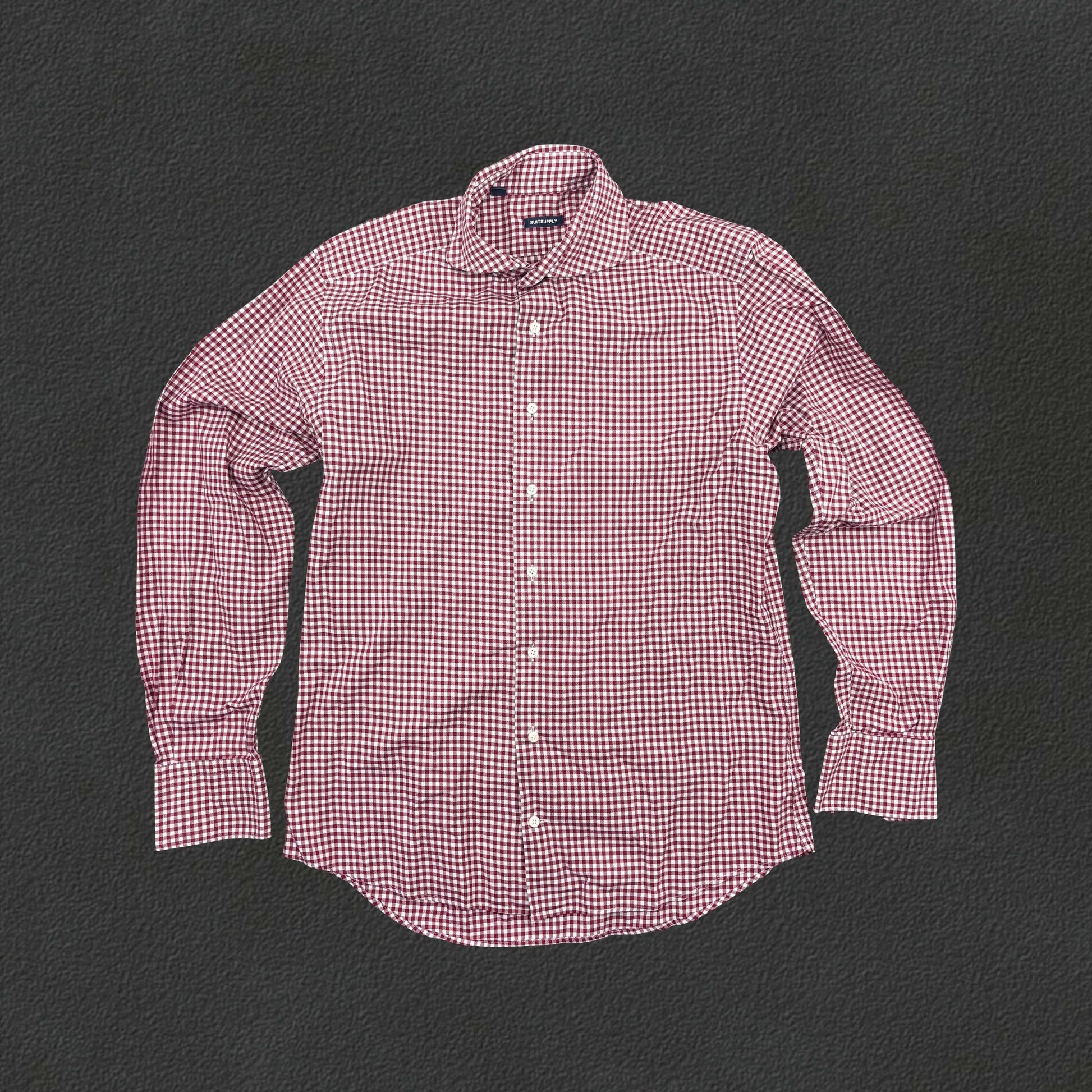 Red/White Suitsupply Shirt - Men 39 - Very Good - Revaleur