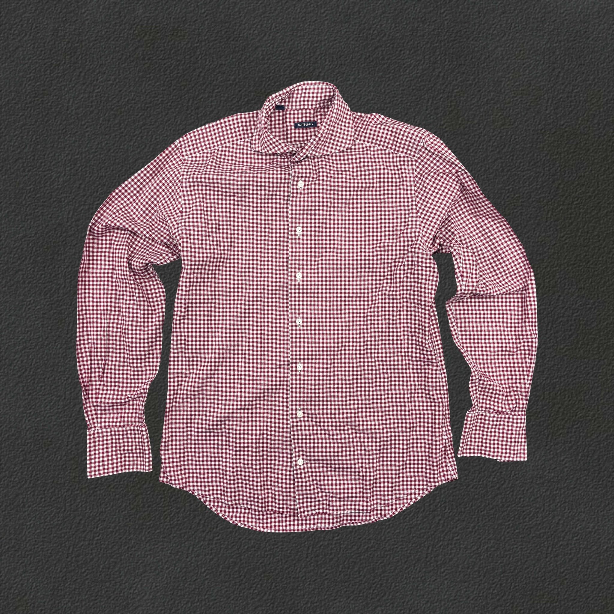 Red/White Suitsupply Shirt - Men 39 - Very Good - Revaleur