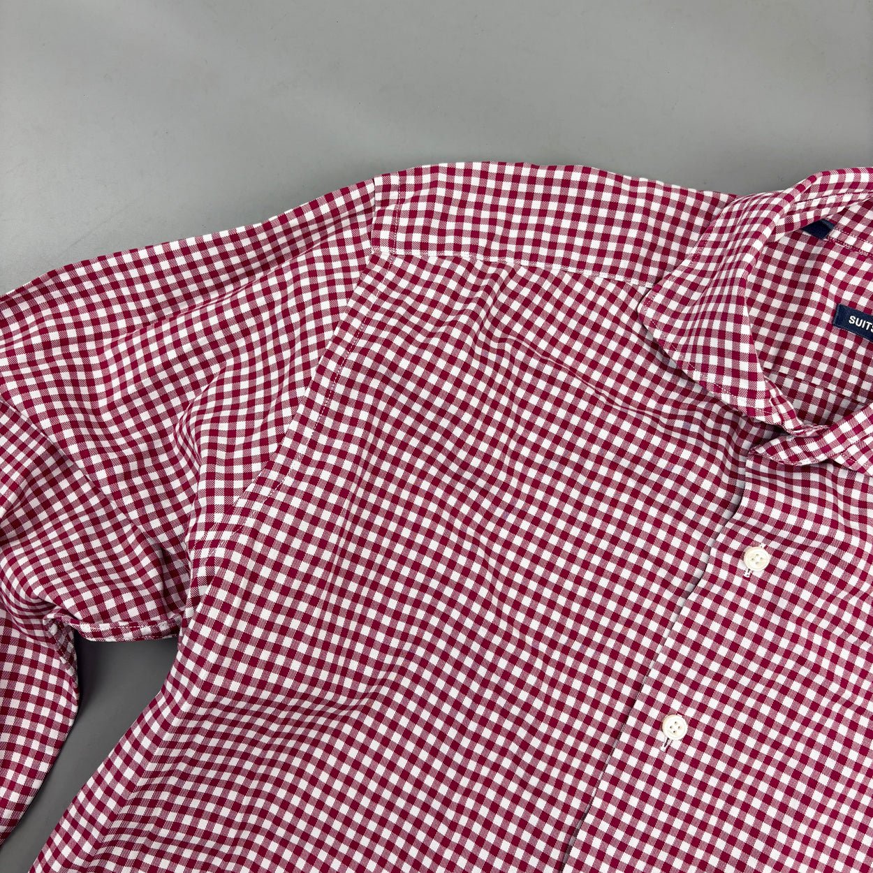 Red/White Suitsupply Shirt - Men 39 - Very Good - Revaleur