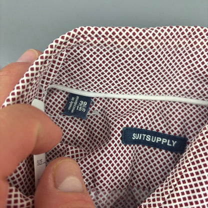Red/White Suitsupply Shirt - Men 39S - Very Good - Revaleur