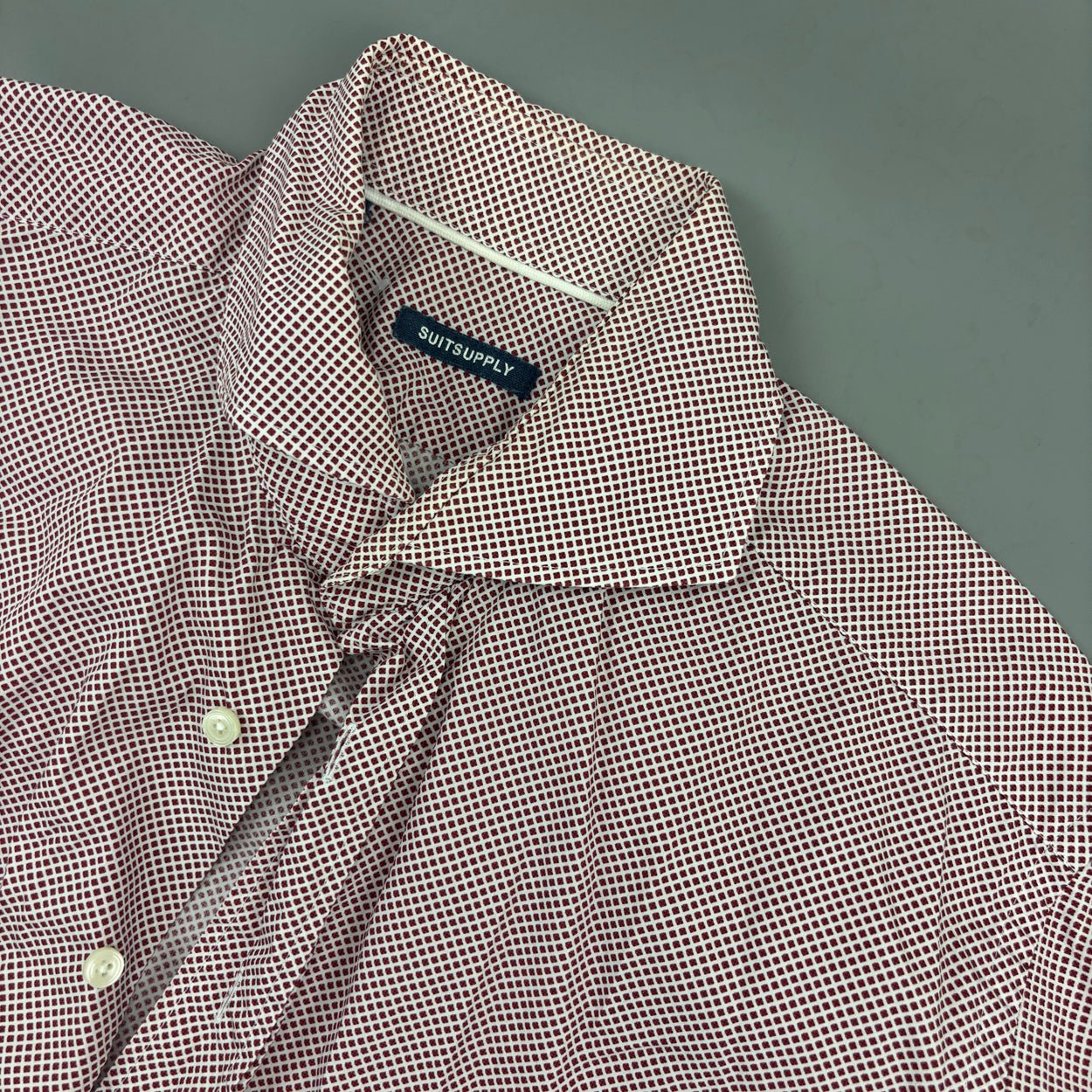 Red/White Suitsupply Shirt - Men 39S - Very Good - Revaleur