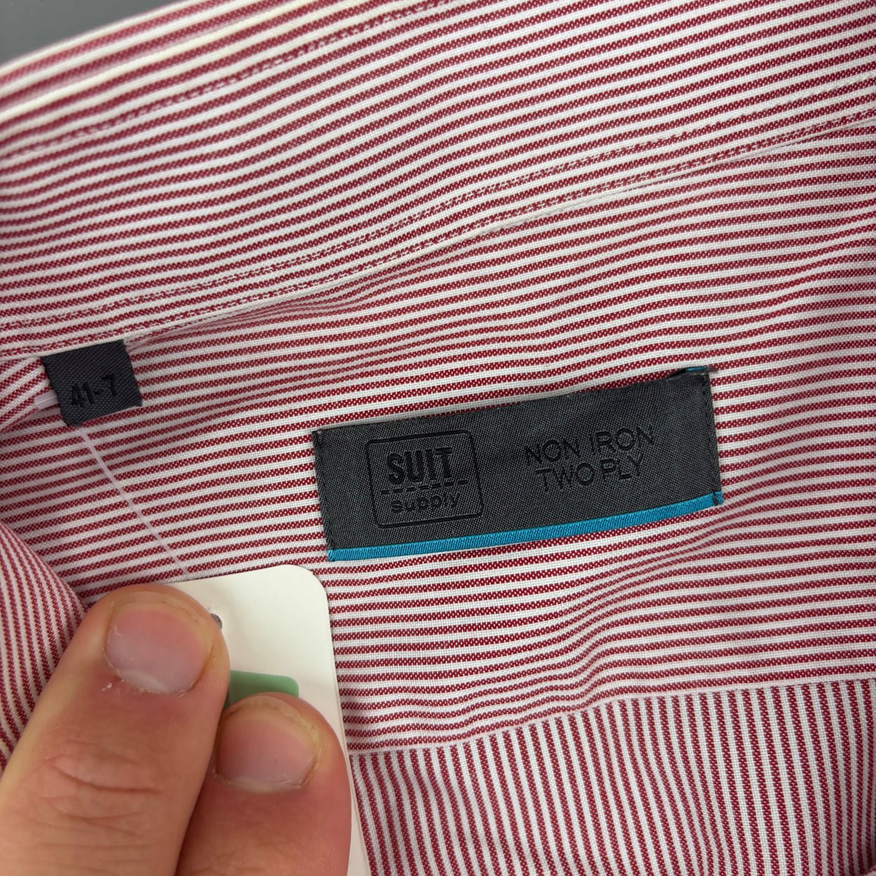 Red/White Suitsupply Shirt - Men 41 - Very Good - Revaleur
