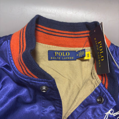 Satin Letterman Baseball Jacket Ralph Lauren - M - New, Authentic - Revaleur