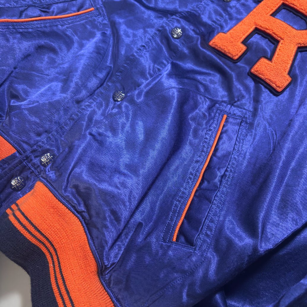 Satin Letterman Baseball Jacket Ralph Lauren - M - New, Authentic - Revaleur