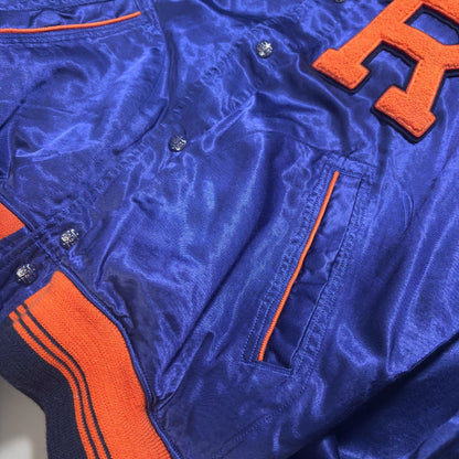 Satin Letterman Baseball Jacket Ralph Lauren - M - New, Authentic - Revaleur