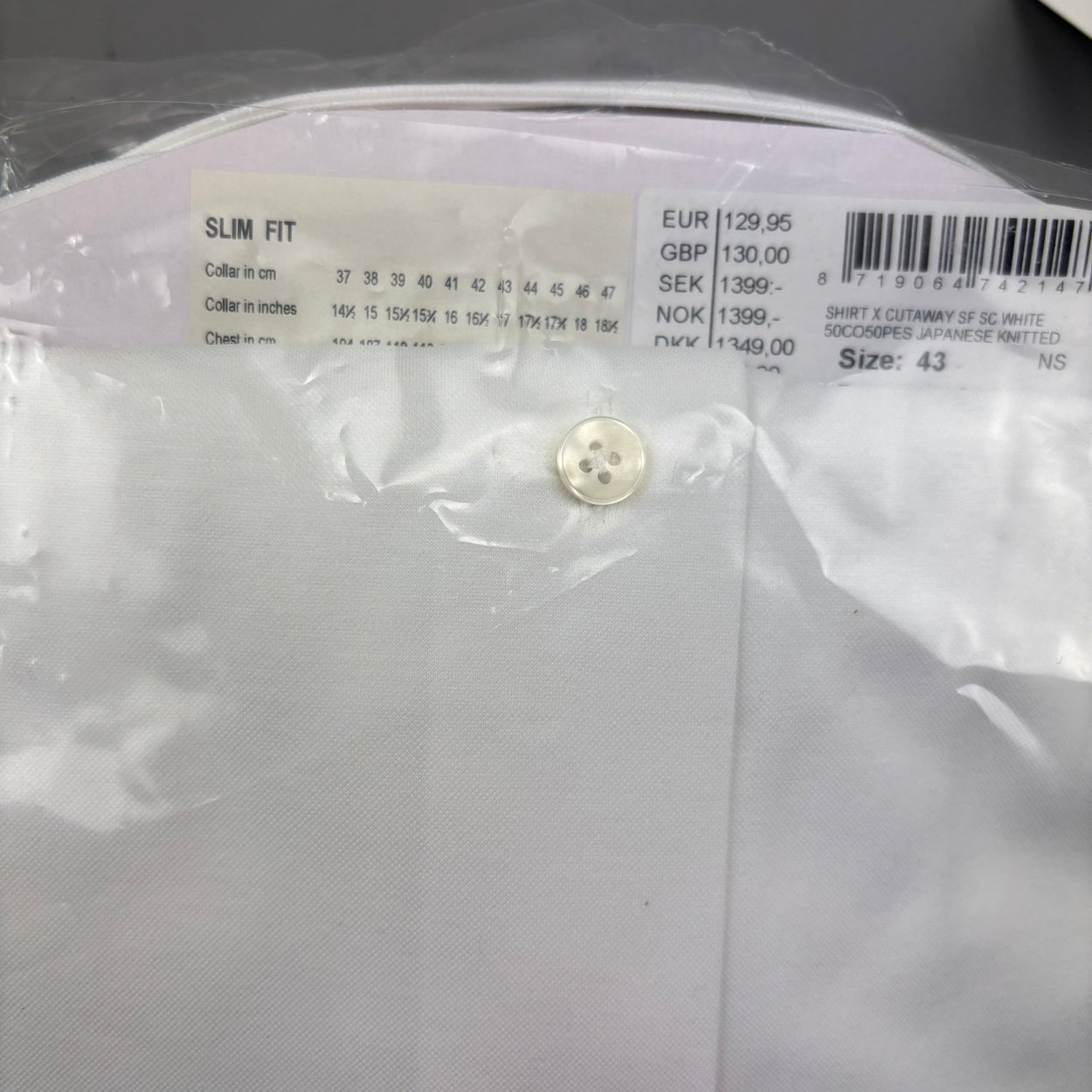 White Profuomo Shirt - Men 43 - New With Tags - Revaleur