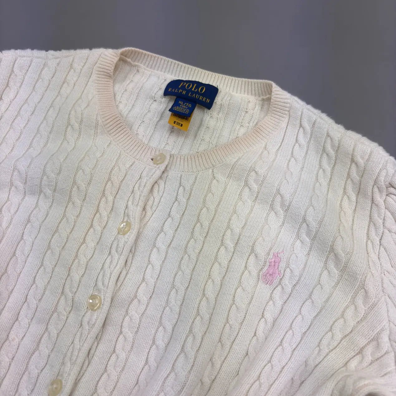 White Ralph Lauren Cardigan Longsleeve - XL (Kids) - Very Good Condition - Revaleur