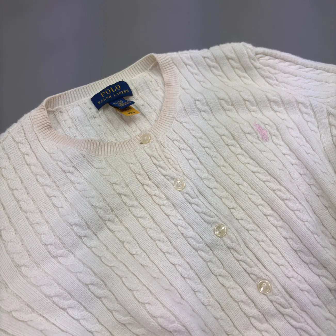 White Ralph Lauren Cardigan Longsleeve - XL (Kids) - Very Good Condition - Revaleur