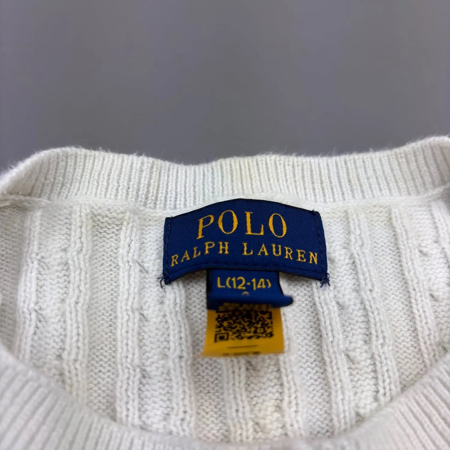 White Ralph Lauren Knitted Cardigan - L - Excellent Condition - Revaleur