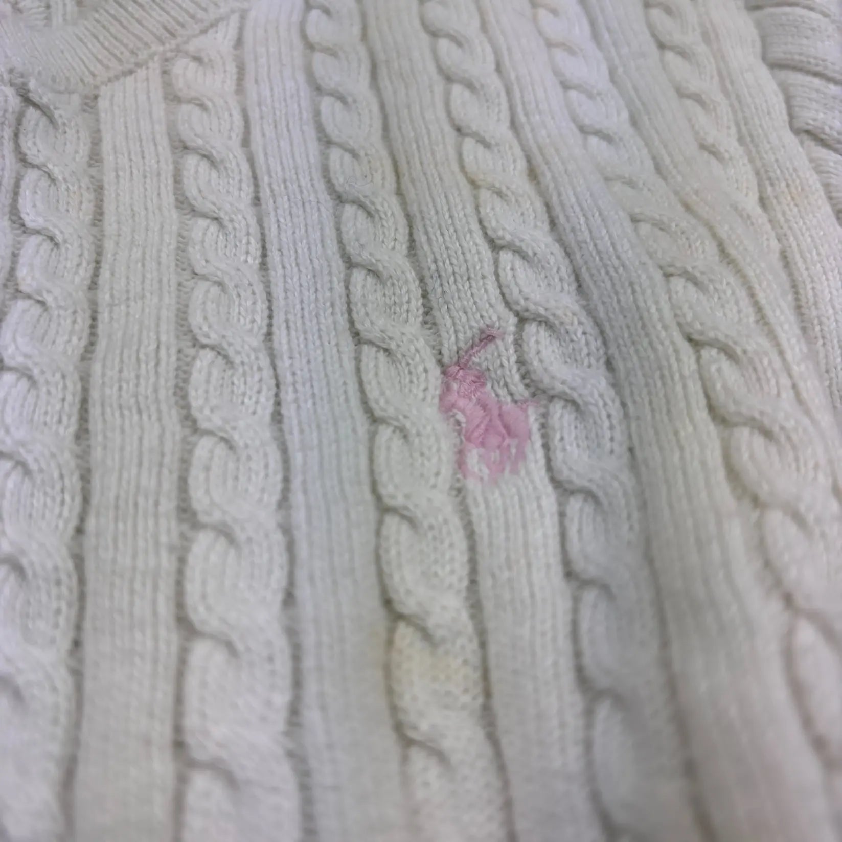 White Ralph Lauren Knitted Cardigan - L - Excellent Condition - Revaleur