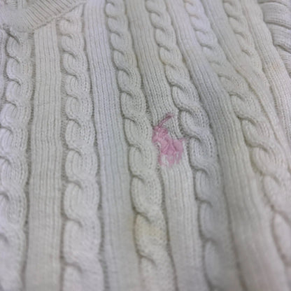 White Ralph Lauren Knitted Cardigan - L - Excellent Condition - Revaleur