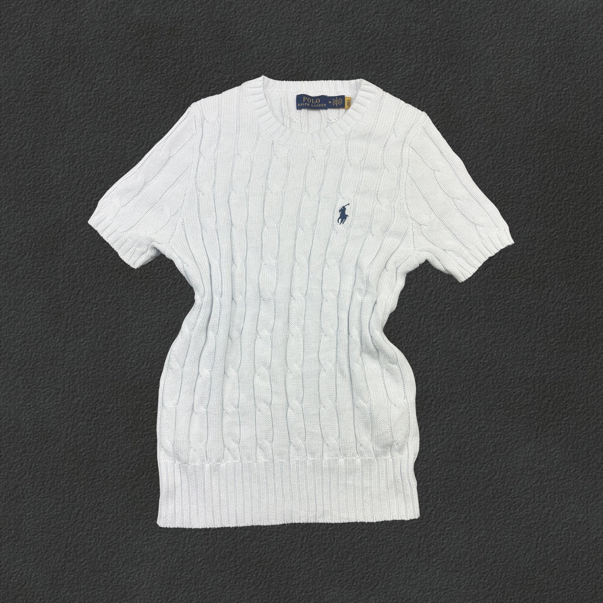 White Ralph Lauren Knitted T-Shirt - Women M - Very Good - Revaleur