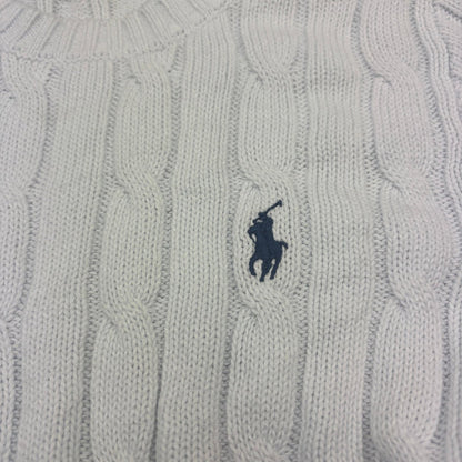 White Ralph Lauren Knitted T-Shirt - Women M - Very Good - Revaleur