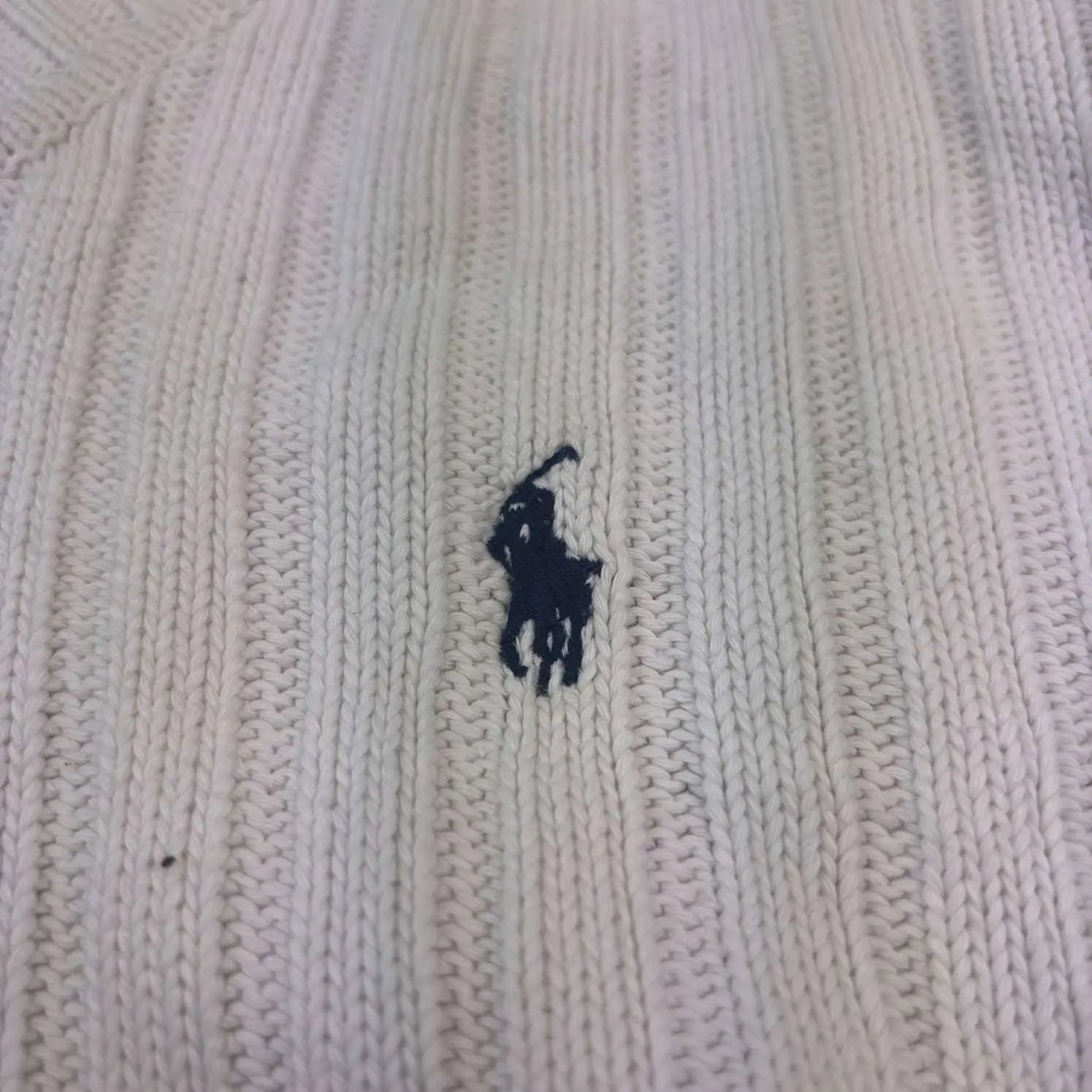 White Ralph Lauren V - neck Sweater - Men S - Very Good - Revaleur