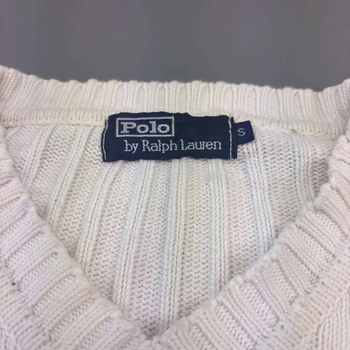 White Ralph Lauren V - neck Sweater - Men S - Very Good - Revaleur