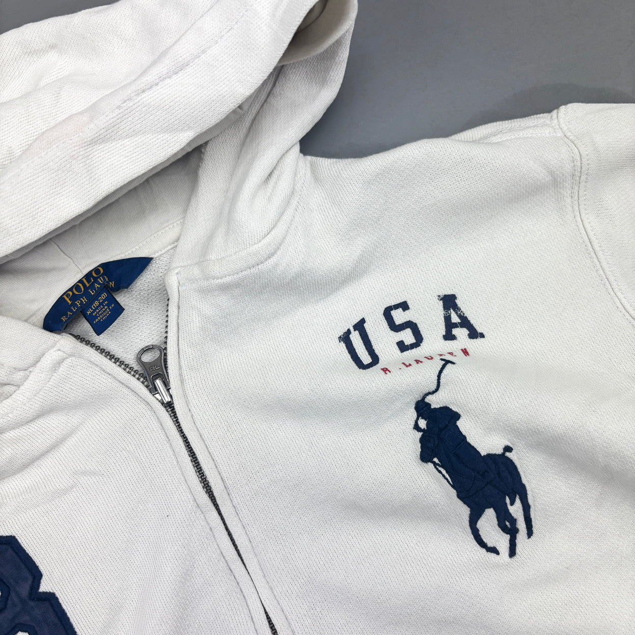 White Ralph Lauren Zip Vest - Boys XL - Good - Revaleur