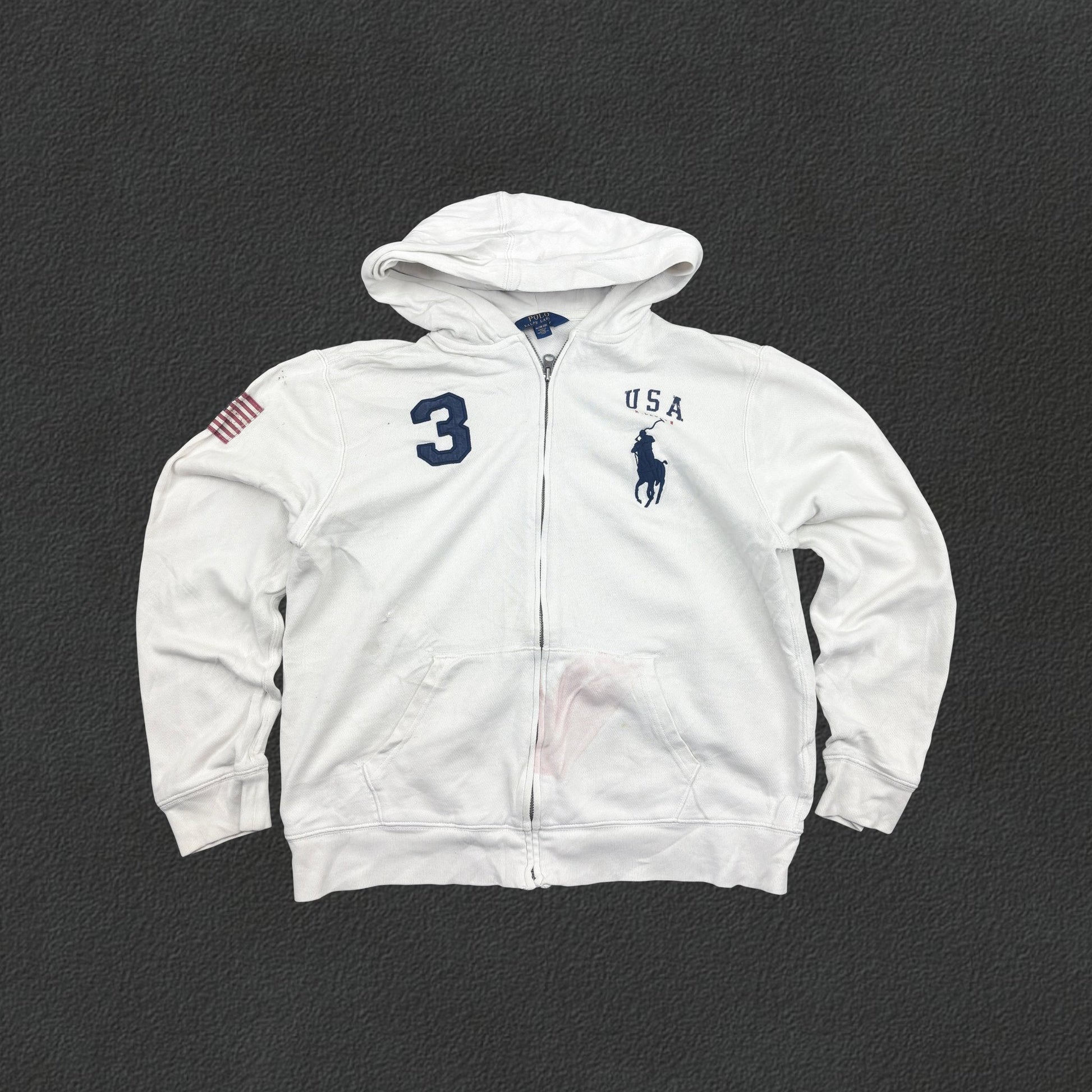 White Ralph Lauren Zip Vest - Boys XL - Good - Revaleur