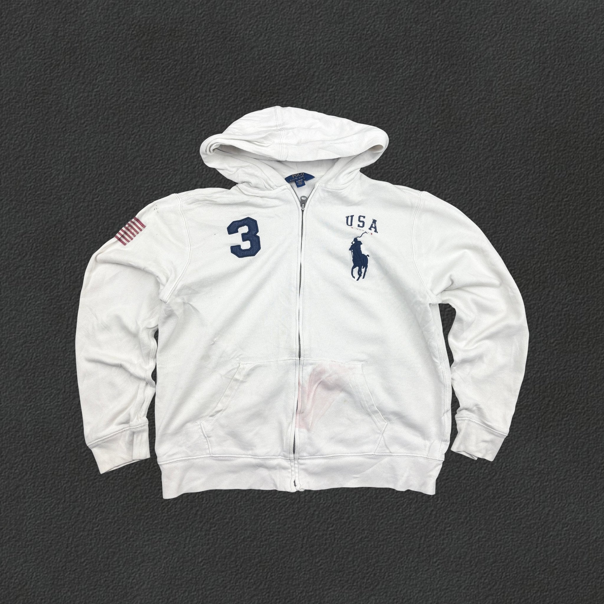 White Ralph Lauren Zip Vest - Boys XL - Good - Revaleur
