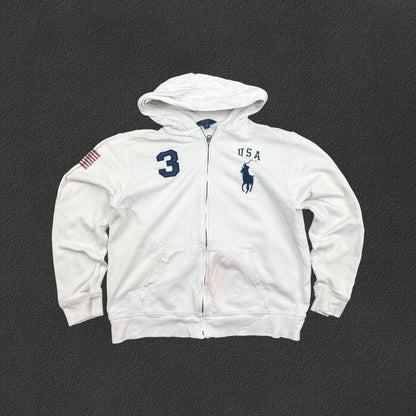 White Ralph Lauren Zip Vest - Boys XL - Good - Revaleur