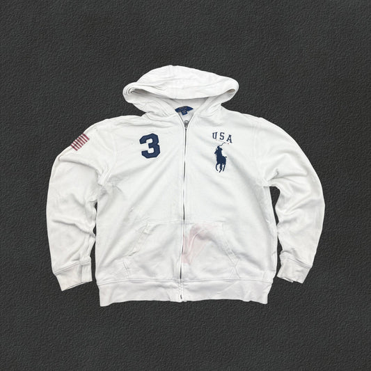 White Ralph Lauren Zip Vest - Boys XL - Good - Revaleur