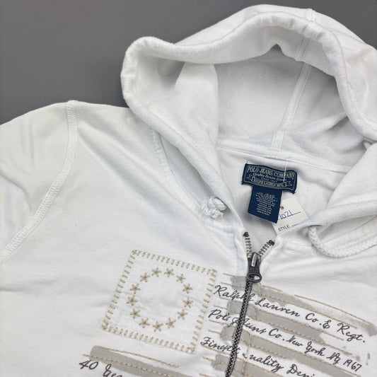 White Ralph Lauren Zip Vest - Men XL - Very Good - Revaleur