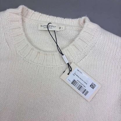 White Suitsupply Knitted Sweater - Men L - New With Tags - Revaleur