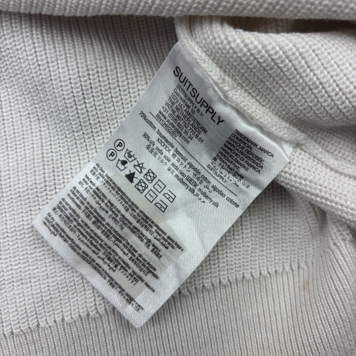 White Suitsupply Longsleeve Polo Shirt - Men XXL - Very Good - Revaleur