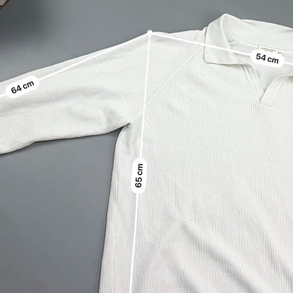 White Suitsupply Longsleeve Polo Shirt - Men XXL - Very Good - Revaleur
