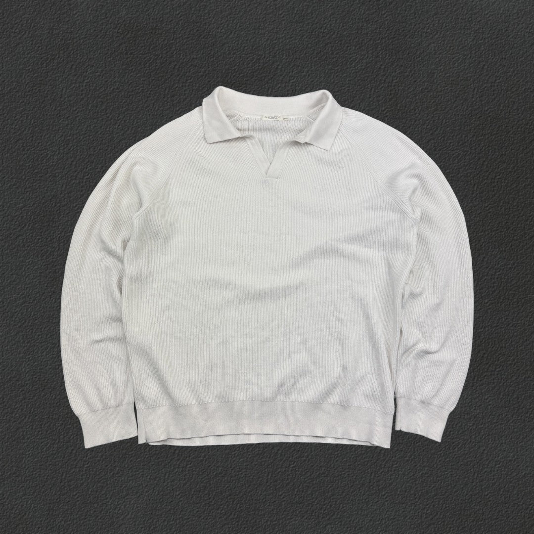 White Suitsupply Longsleeve Polo Shirt - Men XXL - Very Good - Revaleur