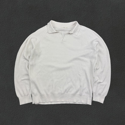 White Suitsupply Longsleeve Polo Shirt - Men XXL - Very Good - Revaleur