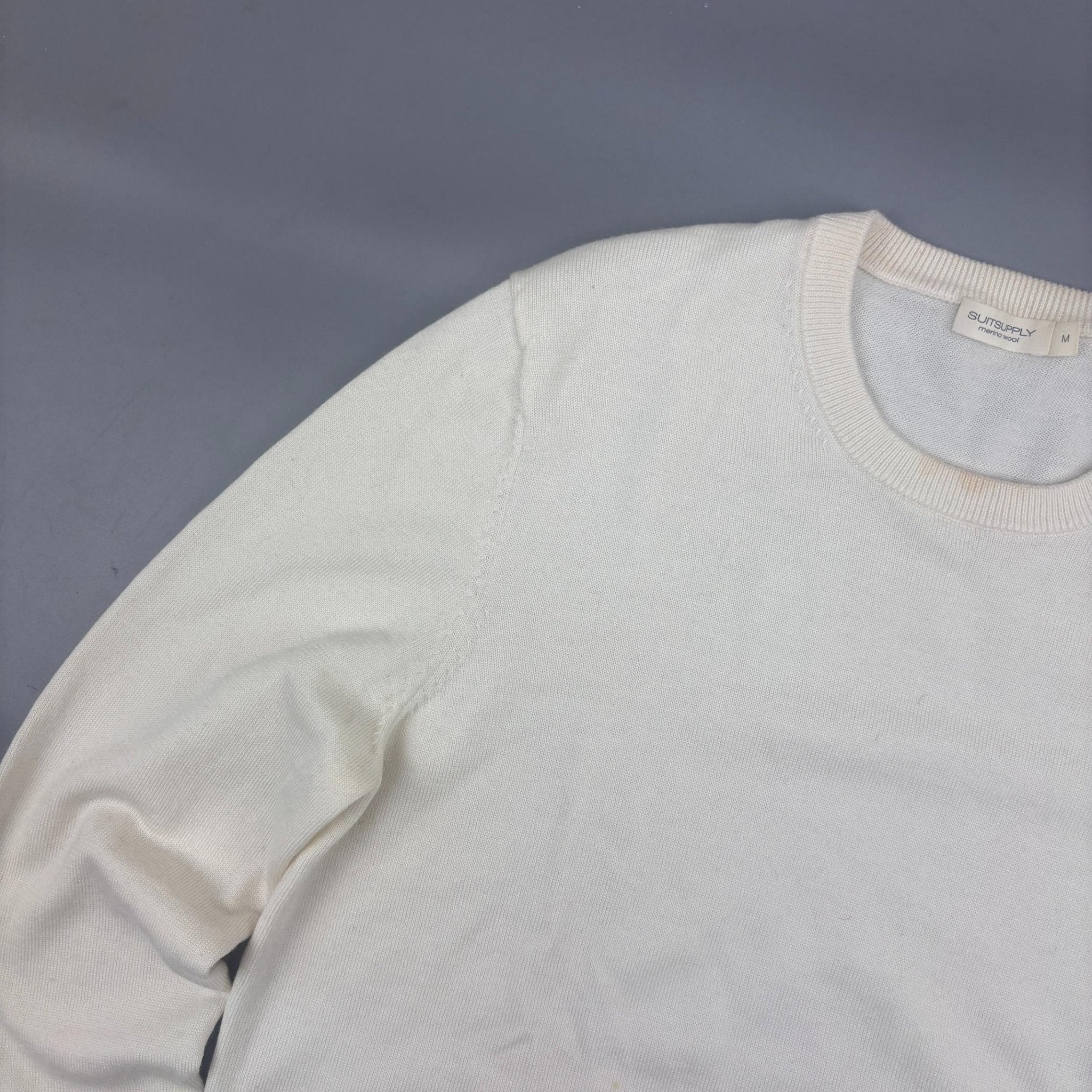 White Suitsupply Merino Wool Jumper - Men M - Very Good - Revaleur