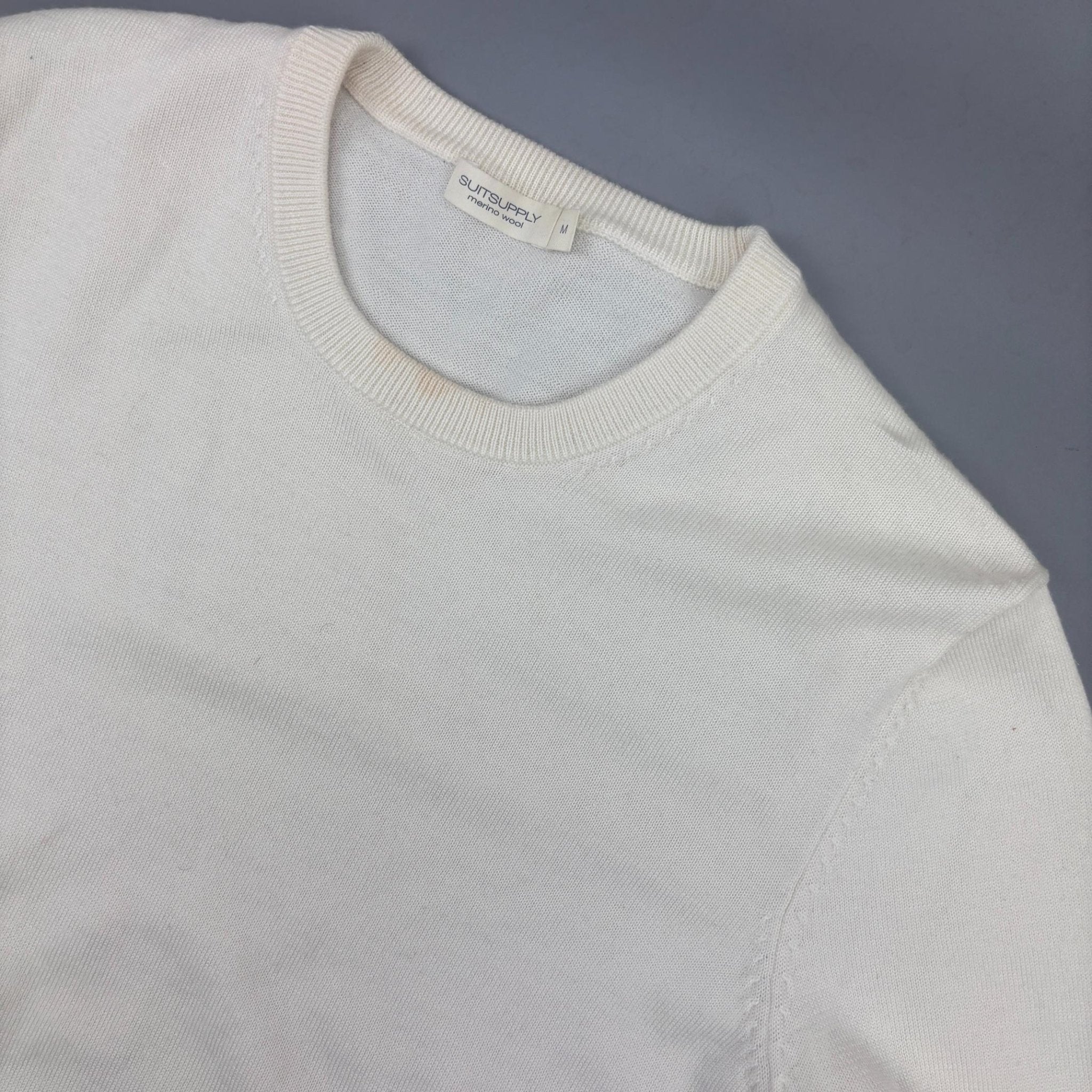 White Suitsupply Merino Wool Jumper - Men M - Very Good - Revaleur