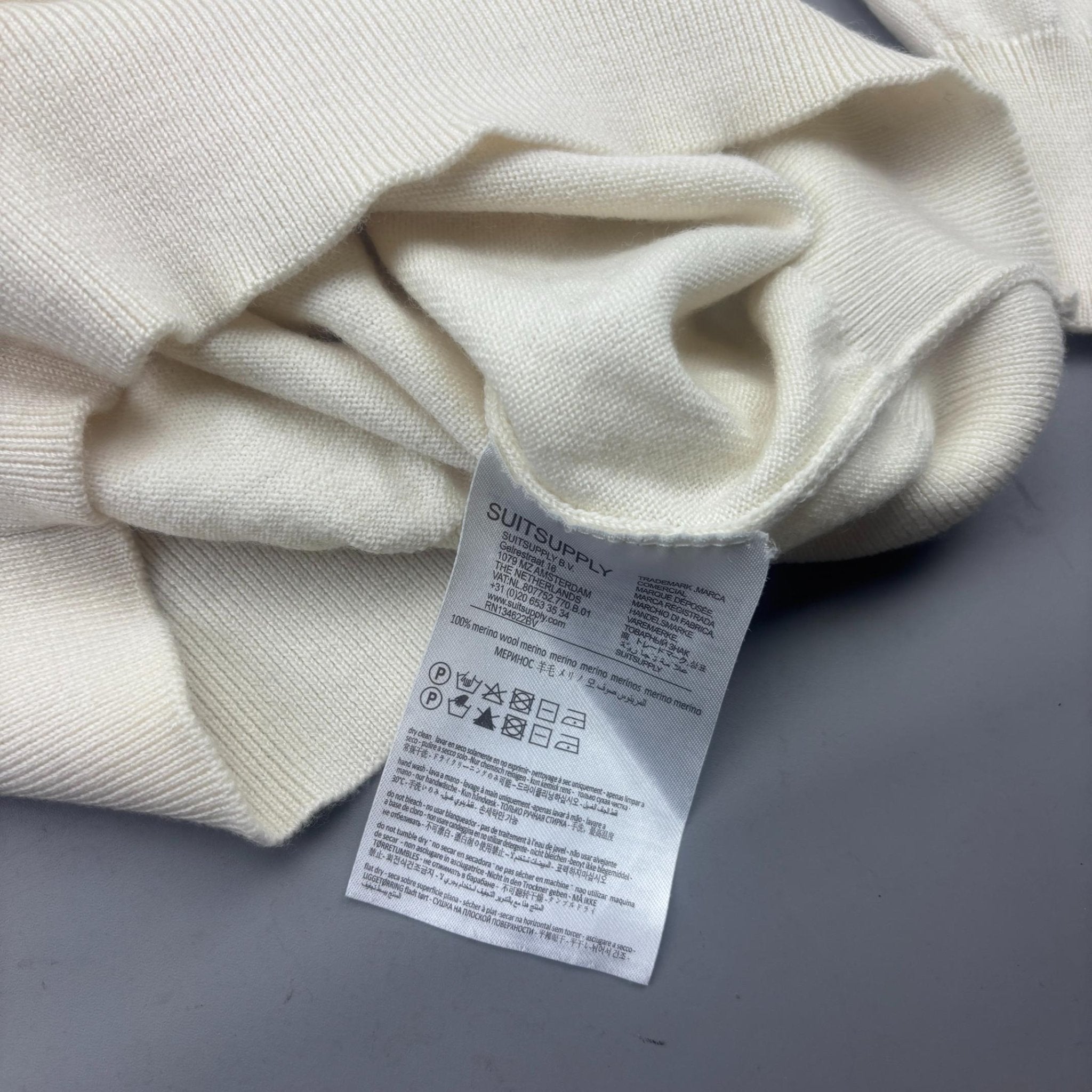White Suitsupply Merino Wool Jumper - Men M - Very Good - Revaleur