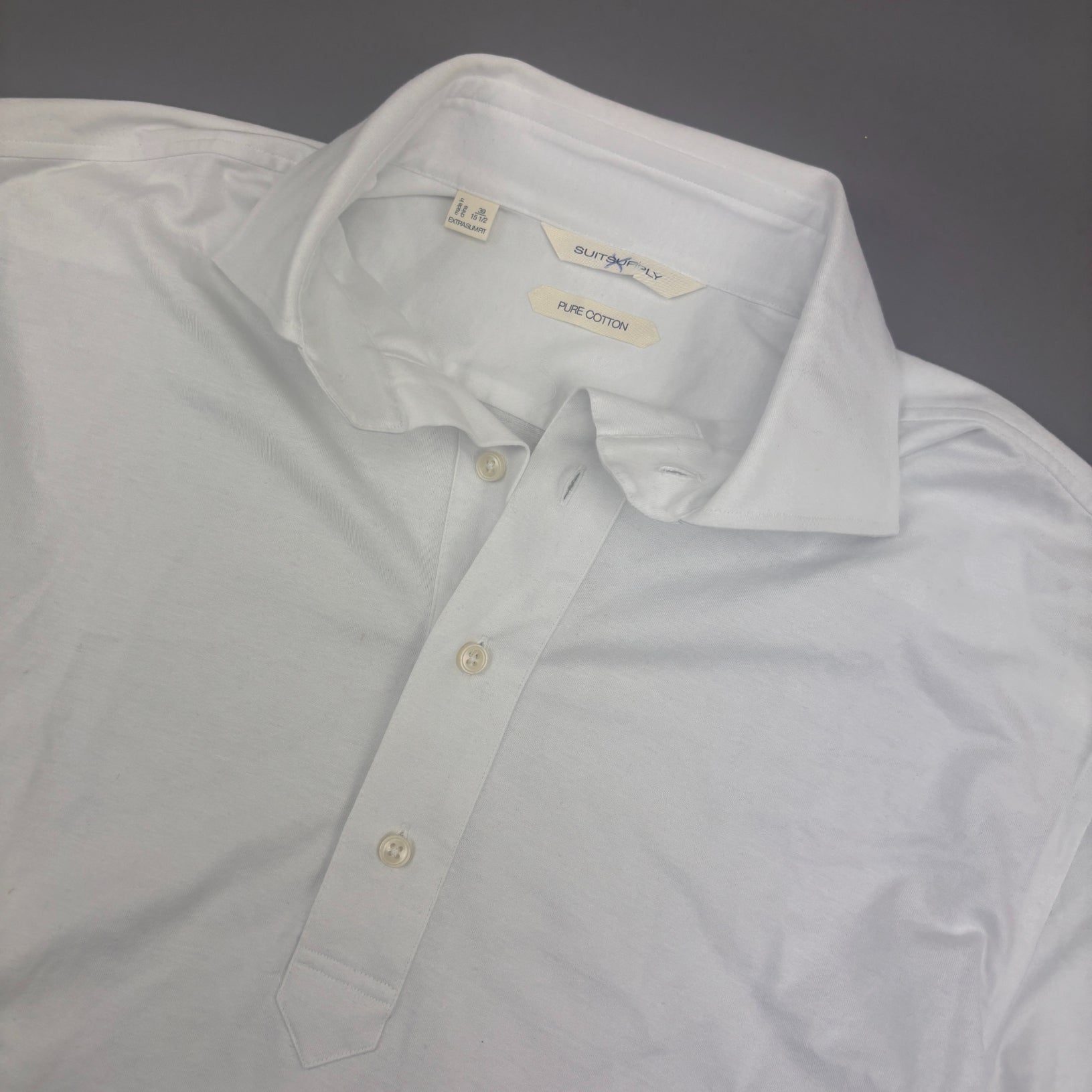 White Suitsupply Polo Shirt - Men L - Very Good - Revaleur