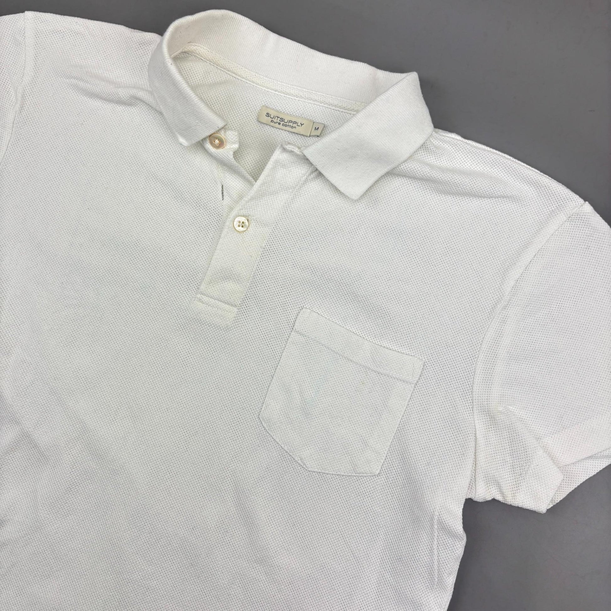 White Suitsupply Polo Shirt - Men M - Very Good - Revaleur